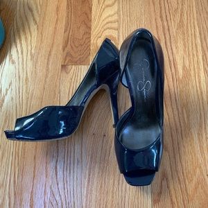 Jessica Simpson Navy Patent Leather peep toe  Pump